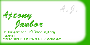 ajtony jambor business card